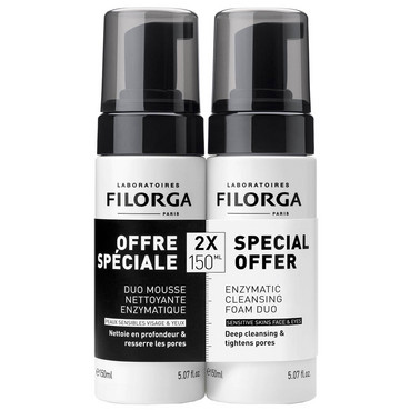 Набір ензимних очищувальних мусів Filorga Skin-Prep Enzymatic Cleansing Foam DUO (2*150ml/mousse) фото