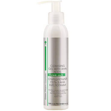 Гель очищуючий для обличчя з АНА кислотами Green Pharm Cosmetic Gel With AHA Acids фото