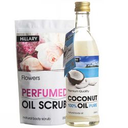 Косметичний набір Hillary Body Skin Enrichment Kit  (oil/250ml + scrub/200g) фото