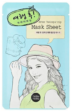 Тканинна маска після поїздки знімаюча втому Holika Holika After Mask Sheet Taking a Trip фото