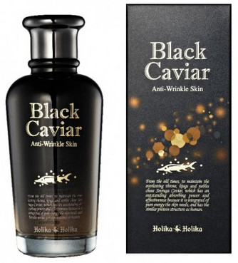 Антивіковий тонер з чорною ікрою Holika Holika Black Caviar Anti-Wrinkle Skin фото