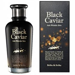 Антивіковий тонер з чорною ікрою Holika Holika Black Caviar Anti-Wrinkle Skin фото