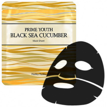 Маска для обличчя з екстрактом чорного морського огірка Holika Holika Prime Youth Black Sea Cucumber Mask Sheet фото