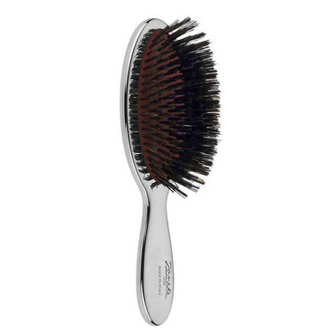 Хромована щітка з щетиною і нейлоновим посиленням (УЦІНКА) Janeke Silver Brush With Bristles And Nylon Reinforcement фото