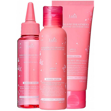 набор восстанавливающих средств для волос la’dor blossom edition (filler/100ml + shmp/100ml + mask/100ml) фото
