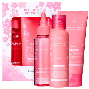 Набір відновлюючих засобів для волосся La’dor Blossom Edition (filler/100ml + shmp/100ml + mask/100ml) фото