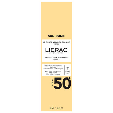 сонцезахисний флюїд для обличчя з spf 50+ lierac sunissime the velvety sun fluid spf50+ фото