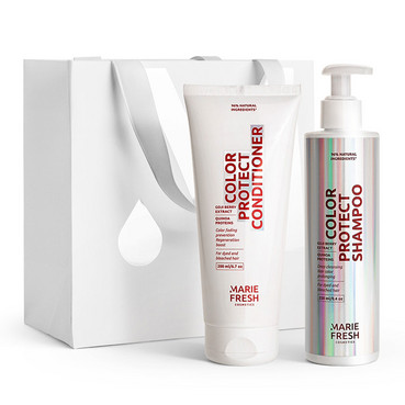 Подарунковий набір для фарбованого волосся Color Protect з антиоксидантами Marie Fresh Cosmetics Color Protect Gift Set (h/shm/250ml + h/cond/200ml) фото