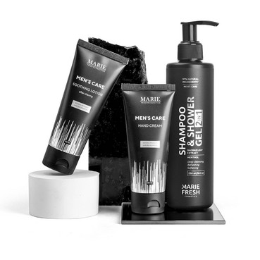 Набір для чоловіків Men's Care Marie Fresh Cosmetics Men's Care Set (shm/250ml + ash/lot/50ml + h/cr/50ml) фото