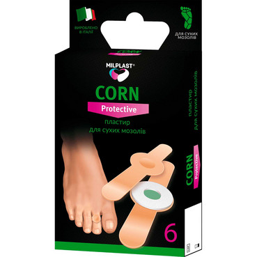 Пластир для сухих мозолів із саліциловою кислотою Milplast Corn Protective фото