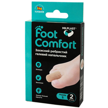 Захисний ребристий гелевий напальчник Milplast Foot Comfort фото