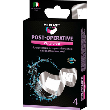 Післяопераційний водостійкий пластир Milplast Post-Operative Waterproof Plaster фото