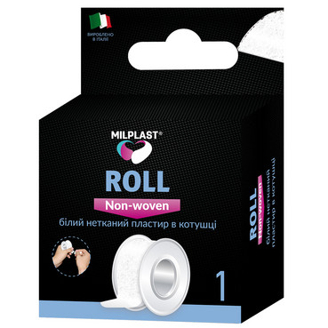 Білий нетканний пластир в котушці Milplast Roll Non-Wowen фото