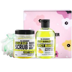 Подарочный набор Mr.Scrubber &bq;Juicy Mango&bq; (body/scr/300 g + sh/gel/275 ml + sh/sponge) фото