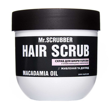 Скраб для шкіри голови та волосся з олією макадамії і кератином Mr.Scrubber Hair Scrub Macadamia Oil фото