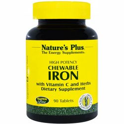 железо с витамином с natures plus chewable iron фото