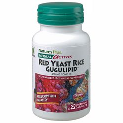 природна добавка &bq;червоний дріжджовий рис і гуггулстерони&bq; 450 мг natures plus herbal actives red yeast rice & guggulsterony фото