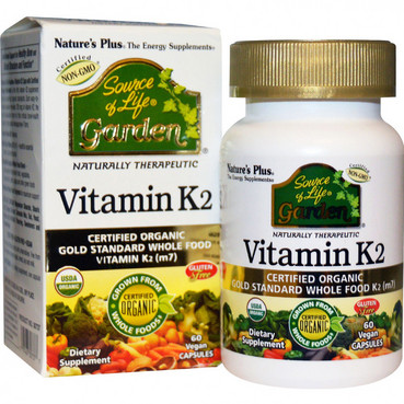 Органічний вітамін K2 120 мкг Natures Plus Source of Life Garden Vitamin K2 фото