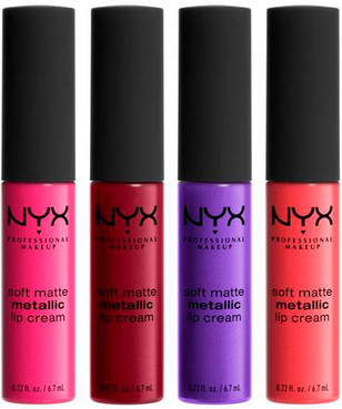 Помада для губ матова рідка кремова з металевим ефектом  фото