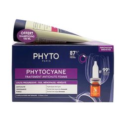 Набір засобів проти випадіння волосся у жінок &bq;Прогресив&bq; Phyto Phytocyane Progressive Hair Loss Treatment For Women Set (amp/12*5ml + shmp/100ml) фото