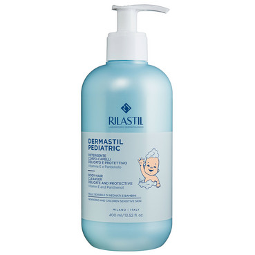 Дитячий очищуючий гель для волосся і тіла Rilastil Dermastil Pediatric Body-Hair Cleanser фото