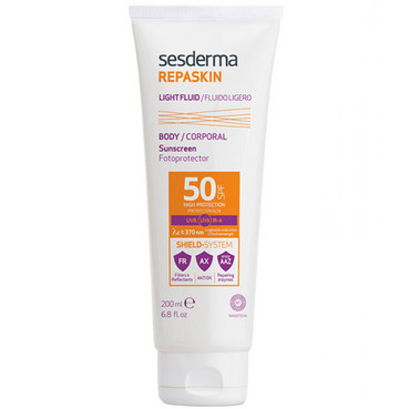 Крем-гель сонцезахисний для тіла з SPF50 SesDerma Repaskin Light Fluid Body Sunscreen SPF50 фото