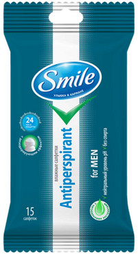 Вологі серветки для чоловіків Smile Antibacterial фото