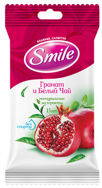 Вологі серветки Гранат і білий чай Smile Daily фото