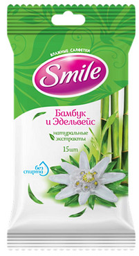 Вологі серветки Бамбук і едельвейс Smile Daily фото