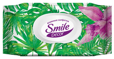 Вологі серветки Smile Décor Tropics фото