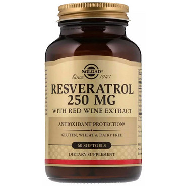 Ресвератрол з екстрактом червоного вина 250 мг Solgar Resveratrol With Red Wine Extract фото