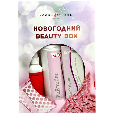 Новорічний Beauty Box - Догляд за вологою стопою Suda Care Set (powder/100g + spr/100ml + balm/75ml) фото