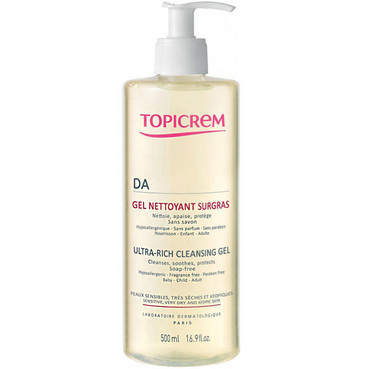 Ультра-збагачений очищуючий гель для обличчя та тіла Topicrem DA Ultra-rich Cleansing Gel фото