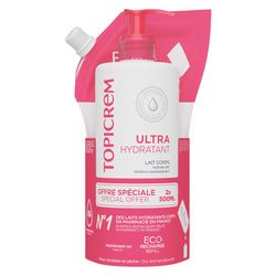 Набор ультраувлажняющих эмульсий для тела Topicrem Ultra Hydratant Set (b/milk/500ml + refill/b/milk/500ml) фото