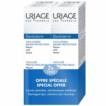 Бар'єрдерм набір цика-бальзамів для губ захисний Uriage Bariederm Cica Lips Repairing Balm Set (2*15ml) фото