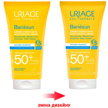 бар&sq;єсан зволожуючий сонцезахисний крем без ароматизаторів spf50+ uriage bariesun moisturizing cream unscented spf 50+ фото