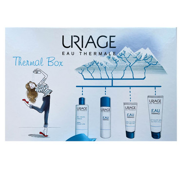 Подарунковий набір Uriage Thermal Box (night/mask/50ml + stick/4g + milk/200ml + cr/40ml + thermal/water/300ml) фото