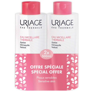 Набір міцелярної води для зняття макіяжу для чутливої шкіри Uriage Thermal Micellar Water for Sensitive Skin Kit (2*500ml) фото