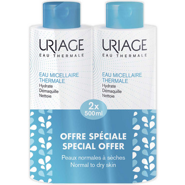 Набір міцелярної води для нормальної і сухої шкіри Uriage Eau Thermale Micellar Water Normal To Dry Skin Kit (micellar/water/500ml*2) фото