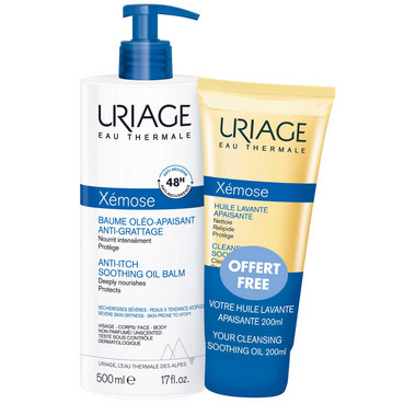 Набір для шкіри схильної до атопії Uriage Xemose Kit (balm/500ml + oil/200ml) фото