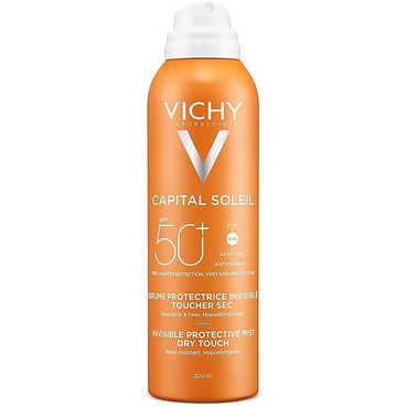 Сонцезахисний зволожуючий водостійкий спрей-вуаль, SPF 50 Vichy Capital Soleil Invisible Hydrating Mist SPF 50 фото