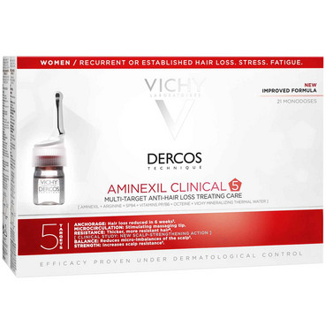 Комплексний засіб проти випадіння волосся для жінок Vichy Dercos Aminexil Clinical фото