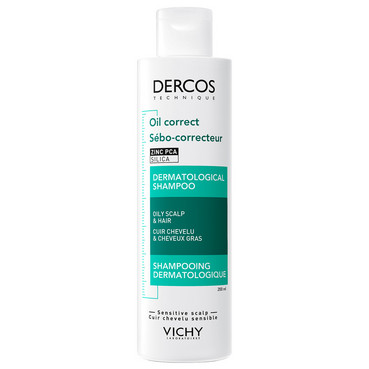 Дерматологічний себорегулюючий шампунь для жирного волосся Vichy Dercos Oil Control Advanced Action Shampoo фото