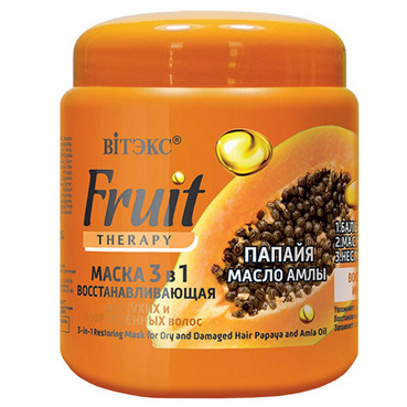 Маска 3 в 1 для сухого і пошкодженого волосся «Папайя, масло амли» фото