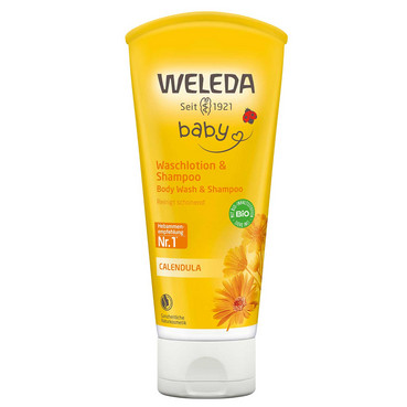 Дитячий шампунь-гель для волосся та тіла Календула Weleda Calendula Waschlotion & Shampoo фото