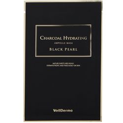 Тканинна маска для обличчя з вугіллям WellDerma Charcoal Hydrating Ampoule Mask Black Pearl фото