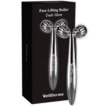 Роликовий масажер для обличчя Wellderma Face Lifting Dark Silver Roller фото