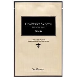 Тканинна маска з екстрактом прополісу і золотом WellDerma Honey Ext Smooth Essential Mask (Gold) фото