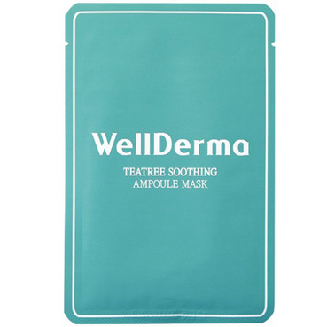 Заспокійлива тканинна маска з чайним деревом WellDerma Teatree Trouble Care Ampoule Mask фото